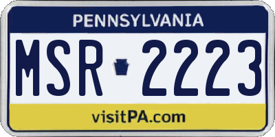 PA license plate MSR2223