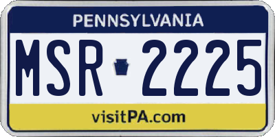 PA license plate MSR2225