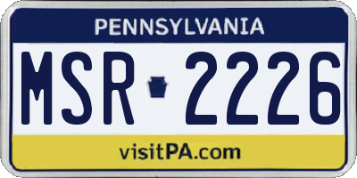 PA license plate MSR2226