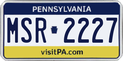 PA license plate MSR2227