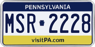 PA license plate MSR2228