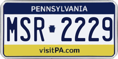 PA license plate MSR2229