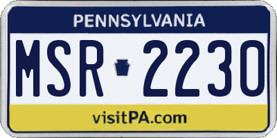 PA license plate MSR2230