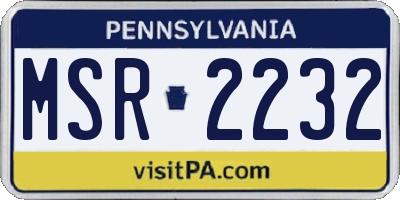 PA license plate MSR2232