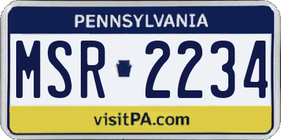 PA license plate MSR2234