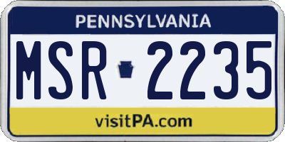 PA license plate MSR2235