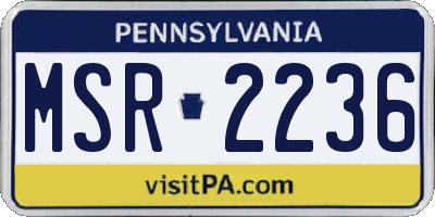 PA license plate MSR2236