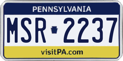 PA license plate MSR2237