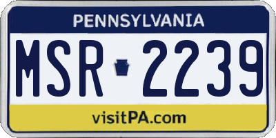 PA license plate MSR2239