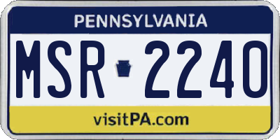 PA license plate MSR2240