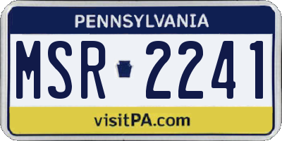 PA license plate MSR2241