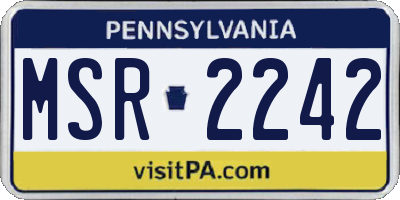 PA license plate MSR2242