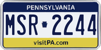 PA license plate MSR2244