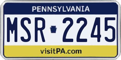 PA license plate MSR2245