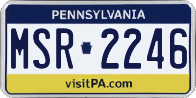 PA license plate MSR2246