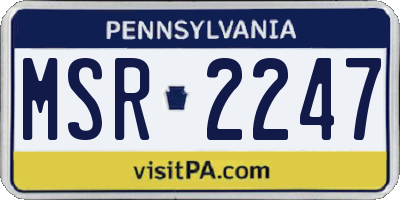 PA license plate MSR2247