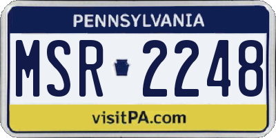 PA license plate MSR2248
