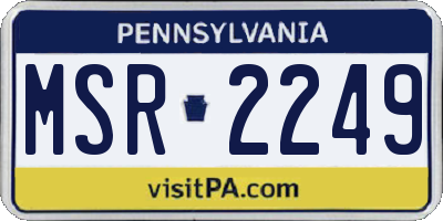 PA license plate MSR2249