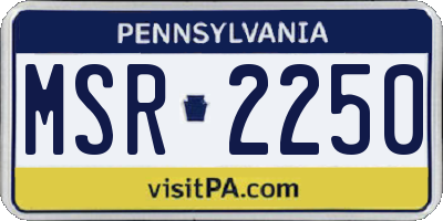 PA license plate MSR2250