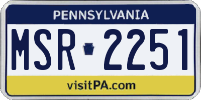 PA license plate MSR2251