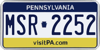 PA license plate MSR2252