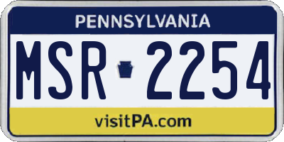 PA license plate MSR2254