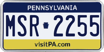 PA license plate MSR2255