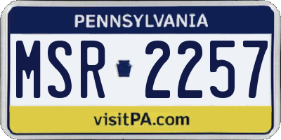 PA license plate MSR2257