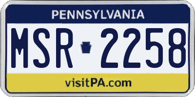 PA license plate MSR2258