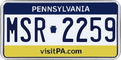 PA license plate MSR2259