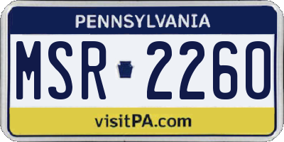 PA license plate MSR2260