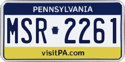 PA license plate MSR2261