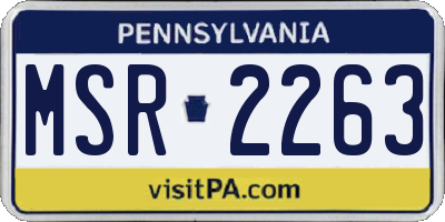 PA license plate MSR2263
