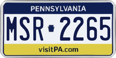 PA license plate MSR2265