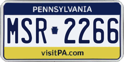 PA license plate MSR2266