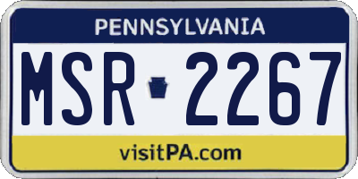 PA license plate MSR2267