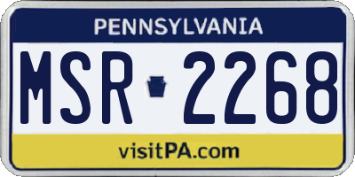 PA license plate MSR2268