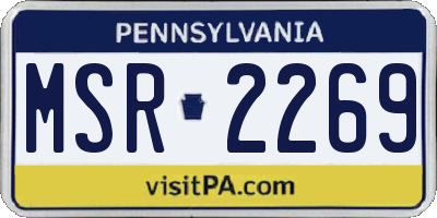 PA license plate MSR2269