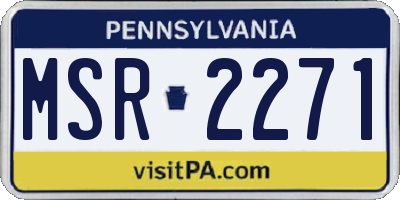PA license plate MSR2271