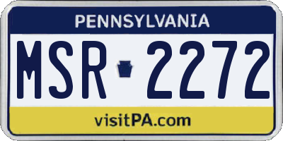 PA license plate MSR2272