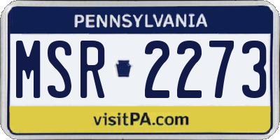 PA license plate MSR2273