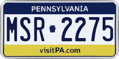 PA license plate MSR2275