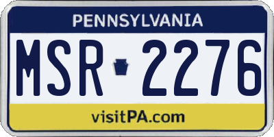 PA license plate MSR2276