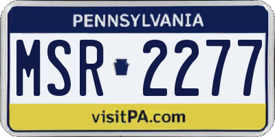 PA license plate MSR2277