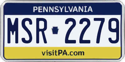 PA license plate MSR2279