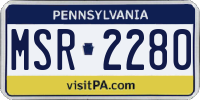 PA license plate MSR2280