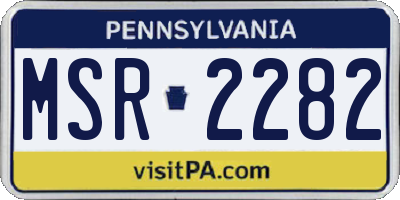PA license plate MSR2282