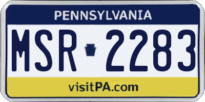 PA license plate MSR2283