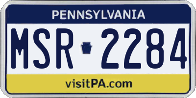 PA license plate MSR2284