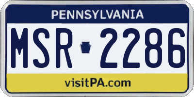 PA license plate MSR2286